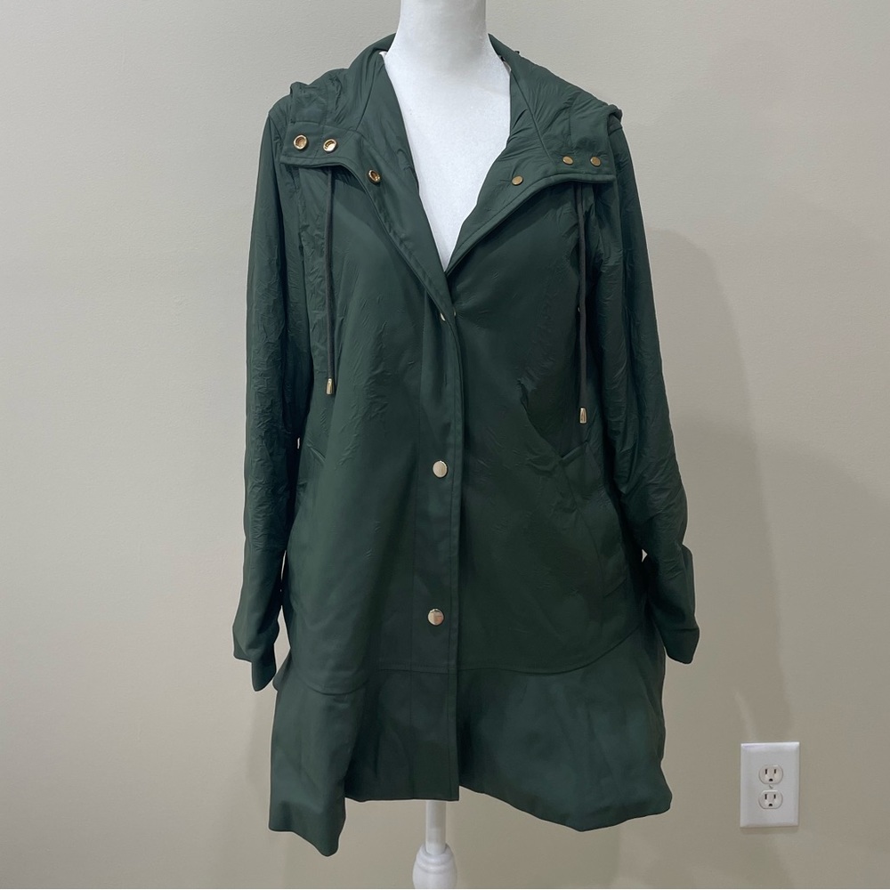 kate spade Dark Green Utility Jacket with Gold Hardware - Size Small *FLAWS* - Picture 5 of 11